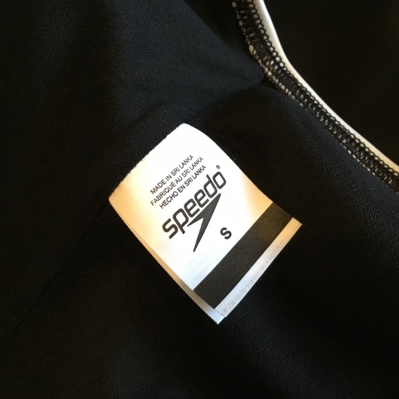 Speedo Ultraback one piece black with white piping swimsuit - Picture 11 of 12